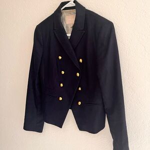 Banana Republic Military Crop Navy Blazer